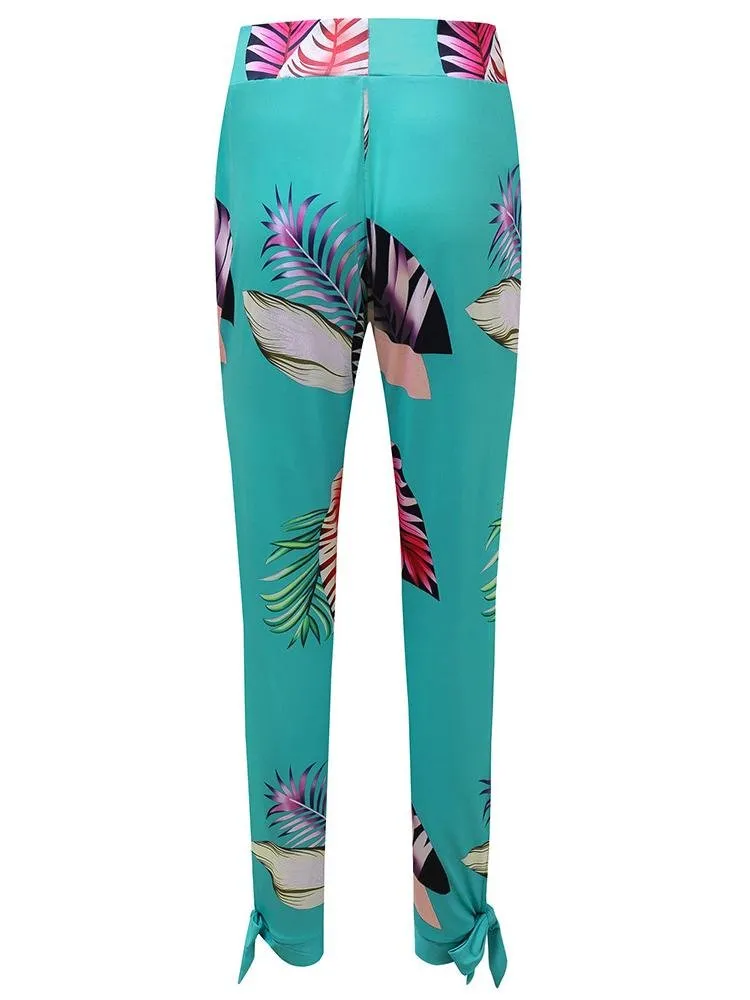 Casual High-waist Printed Beach Pants