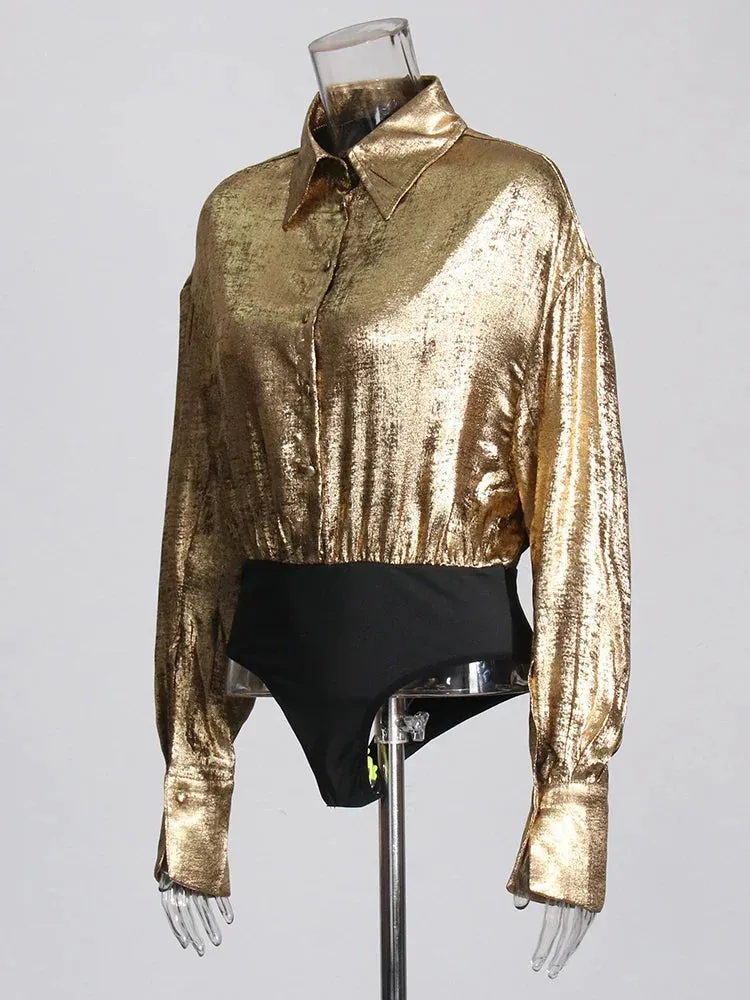 Pre Order:  Hot Stamping High Waist Patchwork Top