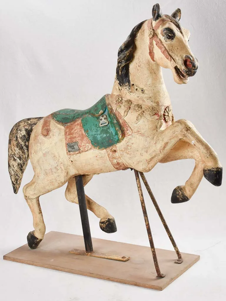 Salvaged antique horse from a carousel - Bayol, Angers France