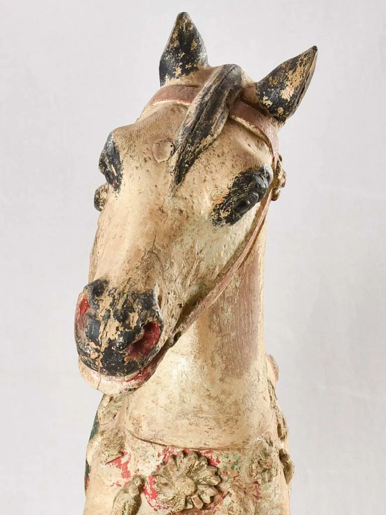 Salvaged antique horse from a carousel - Bayol, Angers France