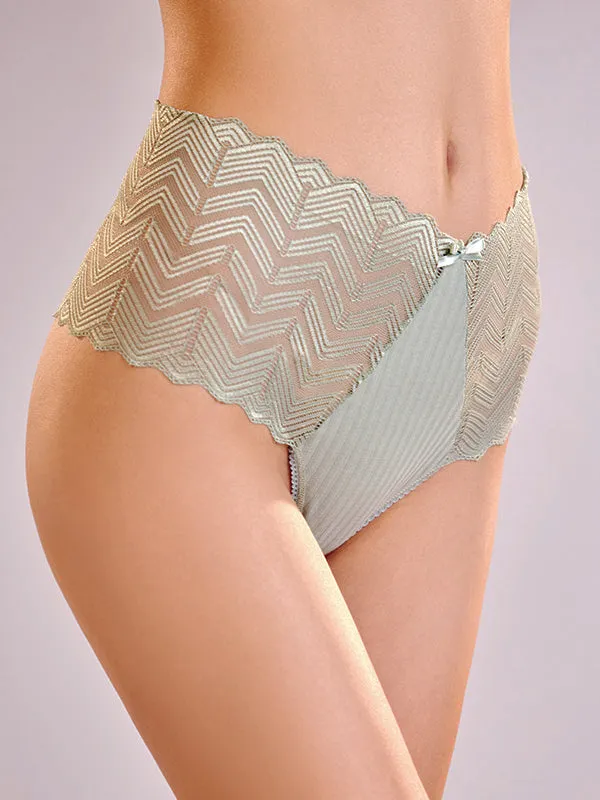 Striped High Waist Tanga with laces sides design